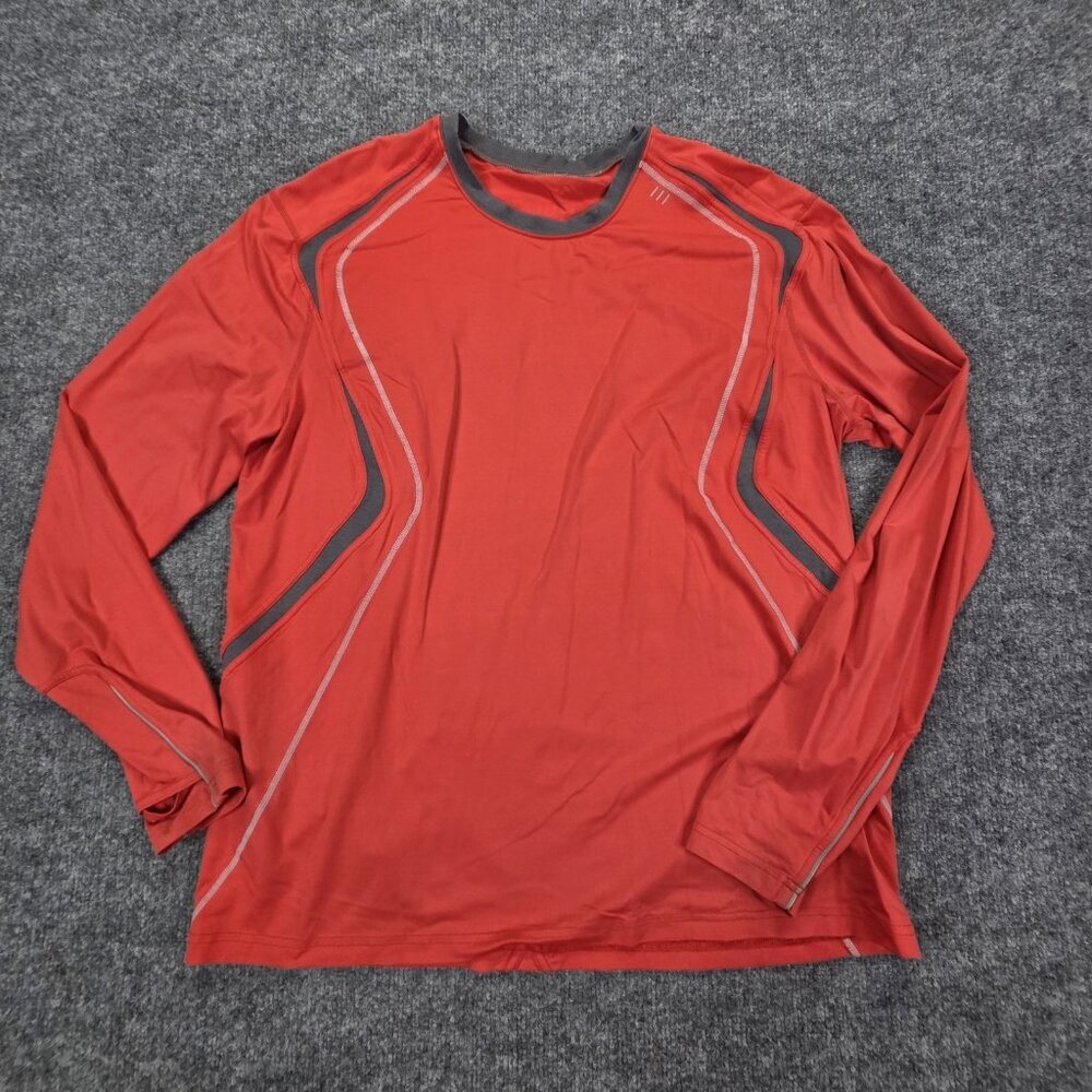Lululemon Shirt Mens Large Red Long Sleeve Athletic Running Thumbholes Pocket